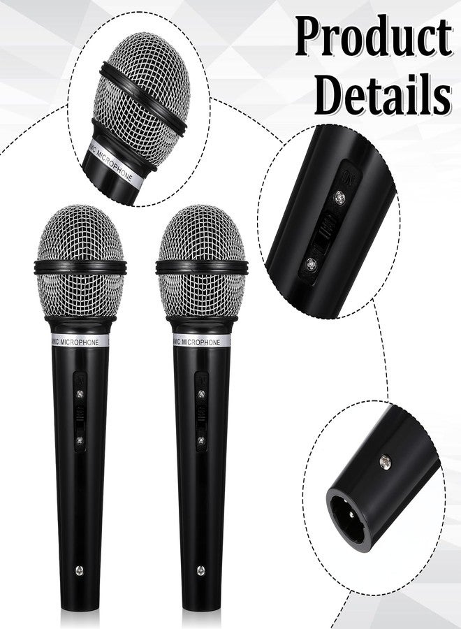 Zyghjort Fake Microphone Prop, 2 Pcs Black Plastic Toy Microphones Fun Stage Play Microphone for Halloween Christmas Cosplay Music Birthday Party Favors Costume (Black) - Image 3