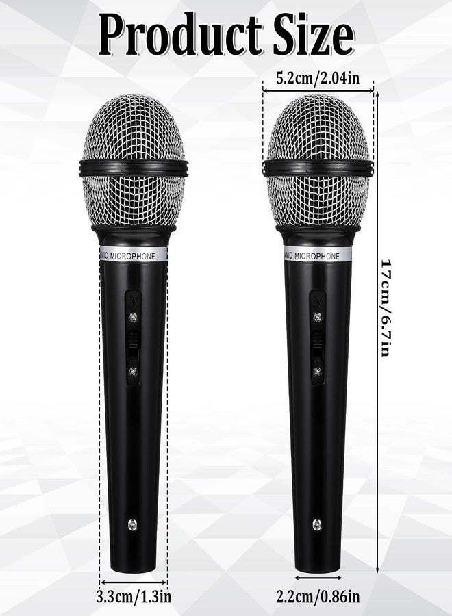 Zyghjort Fake Microphone Prop, 2 Pcs Black Plastic Toy Microphones Fun Stage Play Microphone for Halloween Christmas Cosplay Music Birthday Party Favors Costume (Black) - Image 2