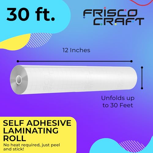 Frisco Craft Matte Clear Self Adhesive Laminating Roll - Self Laminating Sheets for Decals, Sticker, Photos & More - No Heat Sealing, Matte, Clear Sheets (12" x 30 ft) - Image 2