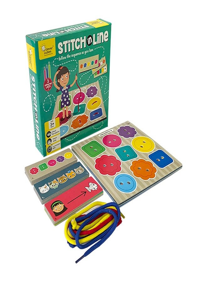 Clever Cubes Stitch in LINE, Motor Skills Games, Activity Games, Educational Games, Return Gifts for Kids, Multicolour - Image 2