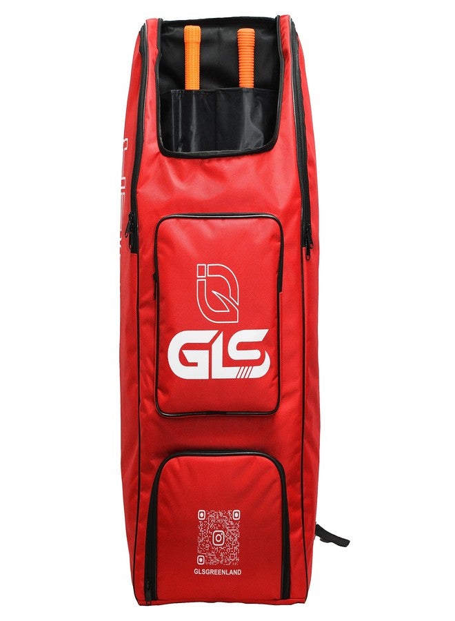 GLS Polyurethane (PU) Rider RED Color Duffle Cricket KIT Bag with Two BAT Inner Compartment and Shoe Compartment - Image 3
