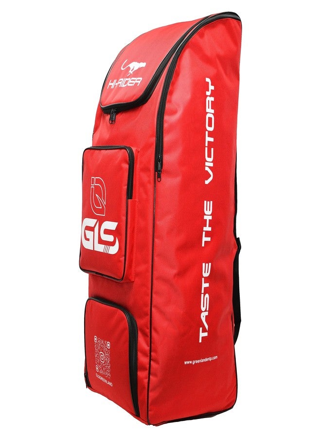 GLS Polyurethane (PU) Rider RED Color Duffle Cricket KIT Bag with Two BAT Inner Compartment and Shoe Compartment - Image 5