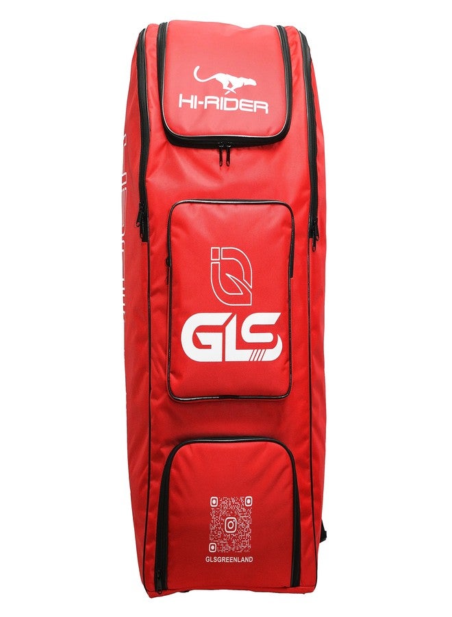 GLS Polyurethane (PU) Rider RED Color Duffle Cricket KIT Bag with Two BAT Inner Compartment and Shoe Compartment - Image 2