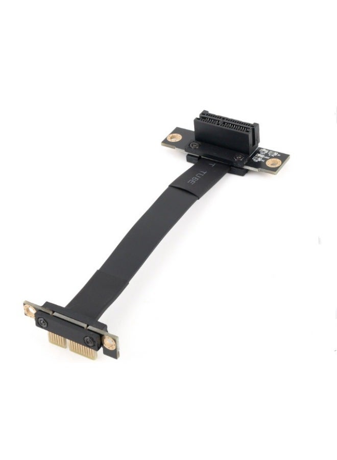 بطاقة ملحقة PCI-E 3.0 1x إلى 1x بزاوية 90 درجة لتوصيل كروت الفيديو والصوت والشبكة اللاسلكية وكرت المصفوفة مع كابل تمديد - Image 1