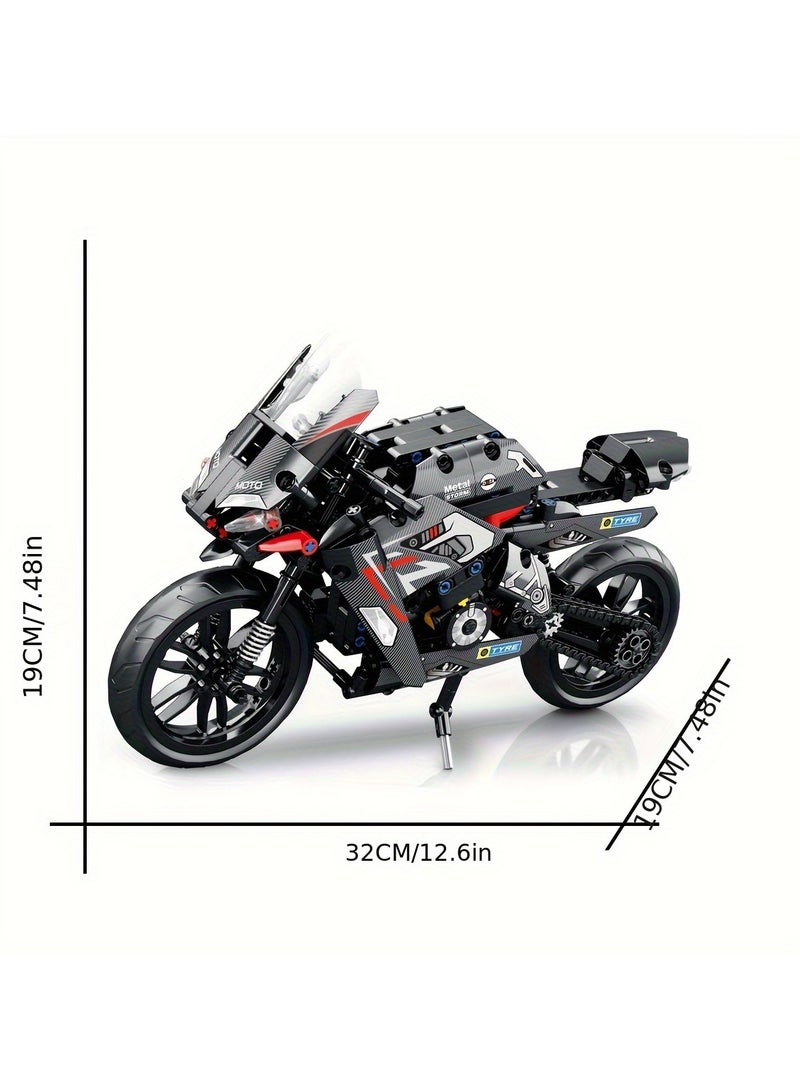 500+PCS, Small Pieces of Science And Technology Pieces to Assemble Building Blocks, Large Motorcycle Models, Assembly Simulation Racing Toys - Image 4