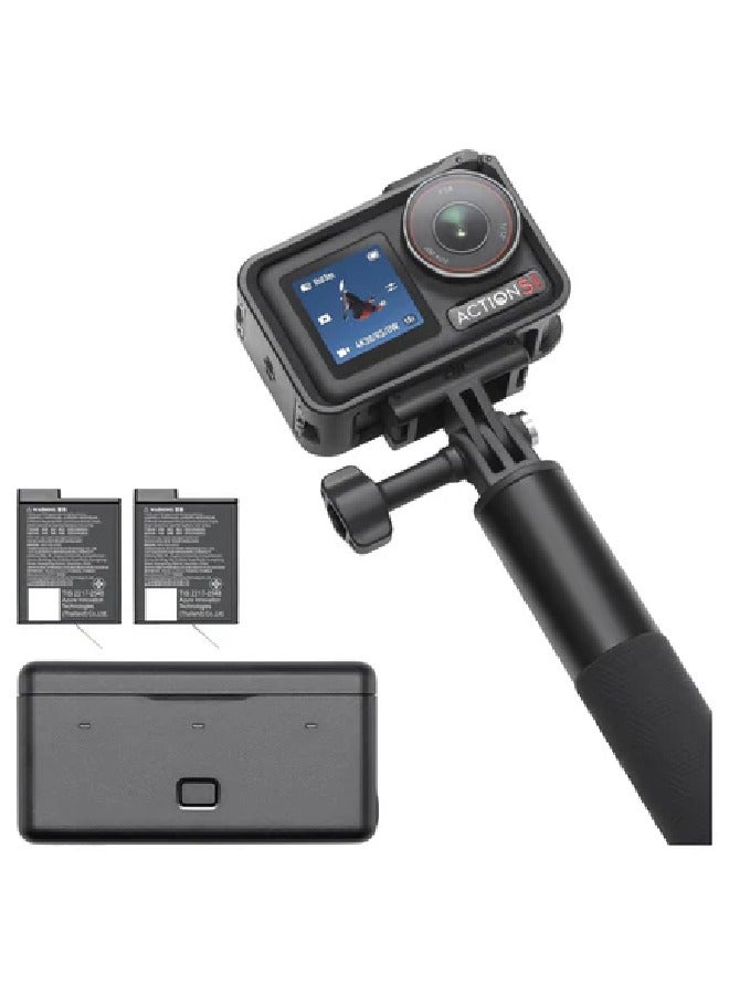دي جي آي كاميرا DJI Osmo Action 5 برو مجموعة مغامرة بشاشتين OLED مزدوجتين عالية السطوع - أسود - Image 1