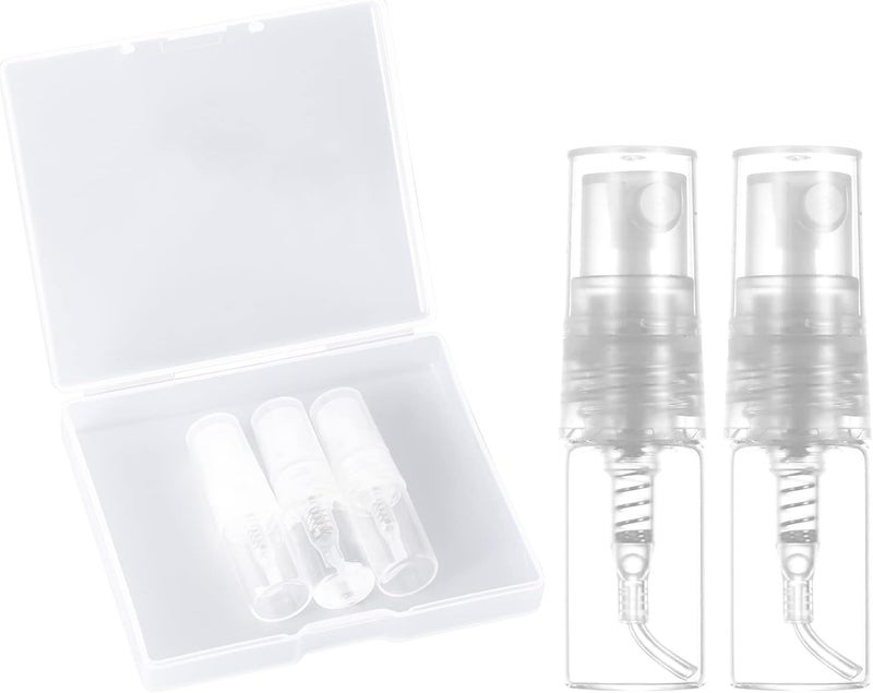 5pcs 2ml Mini Spray Bottles, Refillable Perfume Bottle Perfume Atomizer Glass Fine Mister Spray Bottle for Travelling Going Out