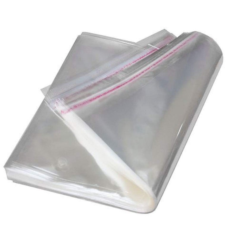 Webshoppers Webshoppers 50Pc 9x12 Inch Base tshirt Packing Plastic Bag Cloth Transparent Polythene Clear Cover Sealable for Gifting Shirt Pant Storage Self Adhesive Bopp Pouches with Powder Puff - Image 2