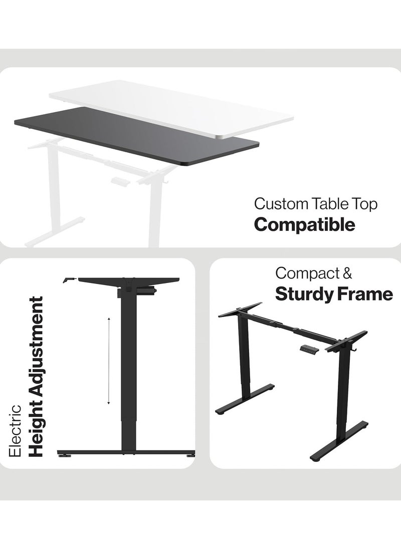 NAVODESK Navodesk Lite Electric Height Adjustable Standing Desk, Compact Motorized Sit-Stand Desk with T-Frame, 70kg Load Capacity, 120–180cm Extendable Frame, Desk Hook, Black, Quick Assembly, Ideal for Home Office, Students & Small Spaces, Black | ND-F2LT-BK  - Image 5