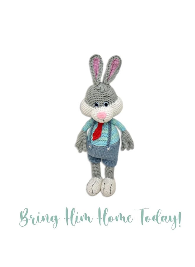 Happy Threads Handmade Crocheted Cute Handmade Jasper the Bunny (16 inch) – Multicolour |  Crochet Toys | Child Safe | for Babies 6 Months & Above | Dolls for Boys/Girls| For Birthday Gift | Decorative Items for Room - Image 3