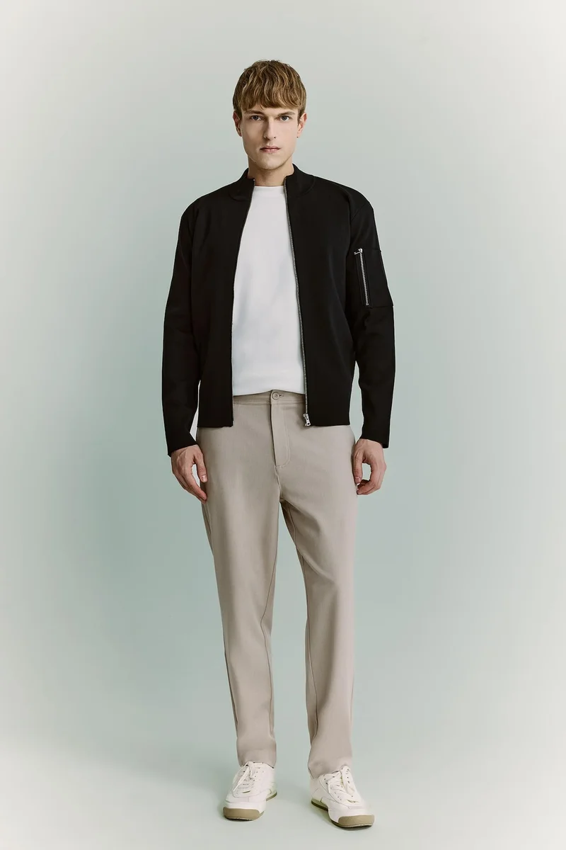 Defacto Standard Fit Knit Bomber Jacket