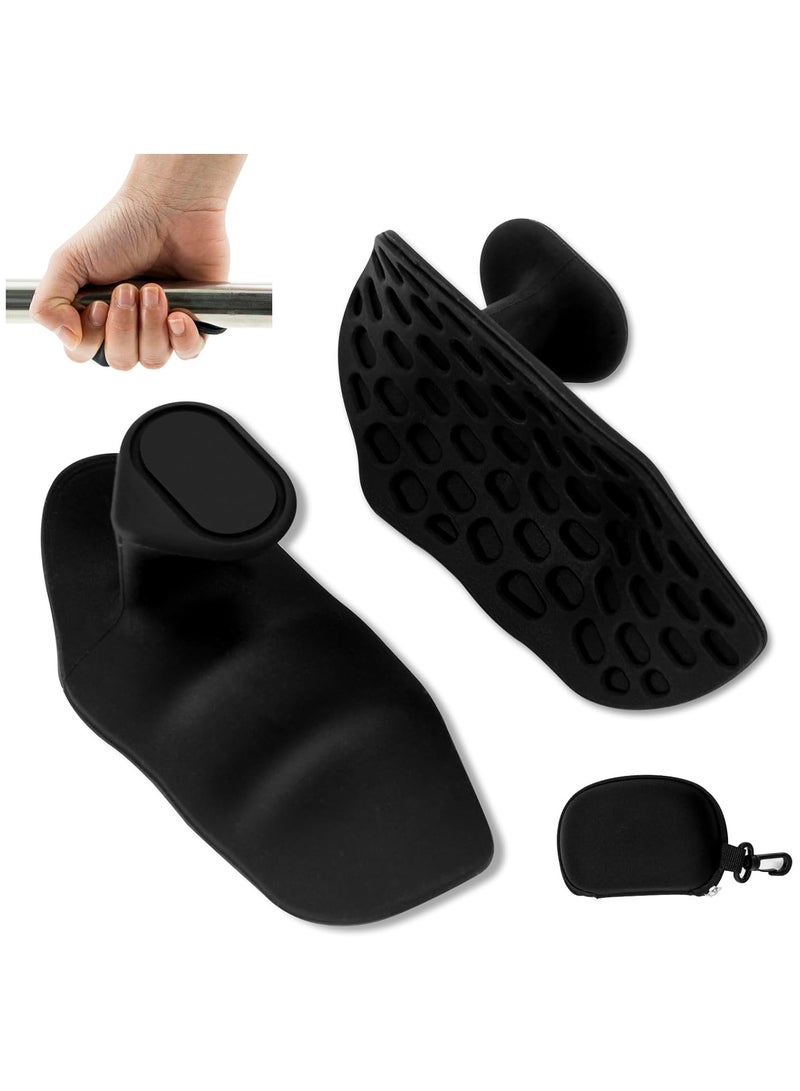 YZMA GLOBAL Non-Slip Weight Lifting Grips for Men & Women – Ergonomic Rubber Gym Hand Pads for Dumbbell, Barbell, Pull Up, Deadlift – Anti-Slip & Sweatproof with Carry Case – One Size Fits All (Black) - Image 1