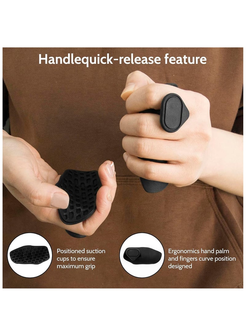 YZMA GLOBAL Non-Slip Weight Lifting Grips for Men & Women – Ergonomic Rubber Gym Hand Pads for Dumbbell, Barbell, Pull Up, Deadlift – Anti-Slip & Sweatproof with Carry Case – One Size Fits All (Black) - Image 2