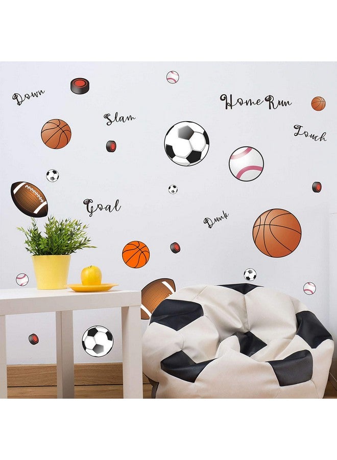 Easma Sports Wall Decals Soccer Decal For Wall Rugby Wall Decals Baseball Wall Decor Basketball Decal Removable Peel And Stick Wall Decals Football Sticker For Boys Room - Image 5