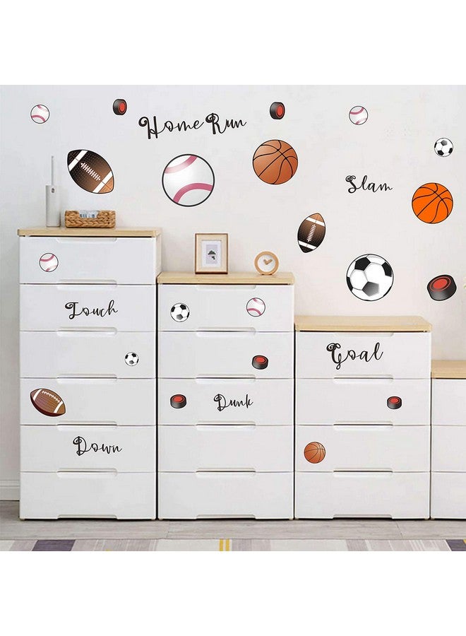 Easma Sports Wall Decals Soccer Decal For Wall Rugby Wall Decals Baseball Wall Decor Basketball Decal Removable Peel And Stick Wall Decals Football Sticker For Boys Room - Image 4