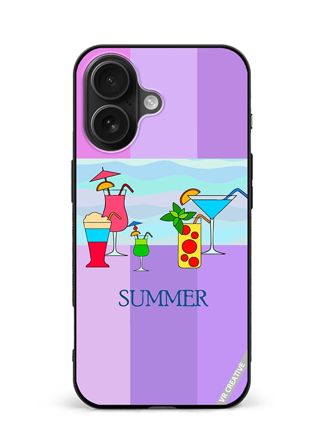 Protective Case Cover For Apple iPhone 16 Summer Design Multicolour
