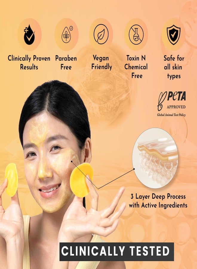 WILDGLOW Turmeric & Kojic Acid Face Cleansing Pads for Dark Spots, Skin Brightening, Acne & Makeup Removal | Vitamin C, Retinol & Chamomile Hydrolat | Women & Men | All Skin Type | 40 Pads Pack of 1 - Image 5