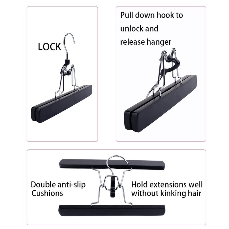 RJMBMUP Hair Extensions Hanger with Storage Bag Hairpieces Storage Holder Wigs Carrier Case for Store Style Hair Black Color - Image 5