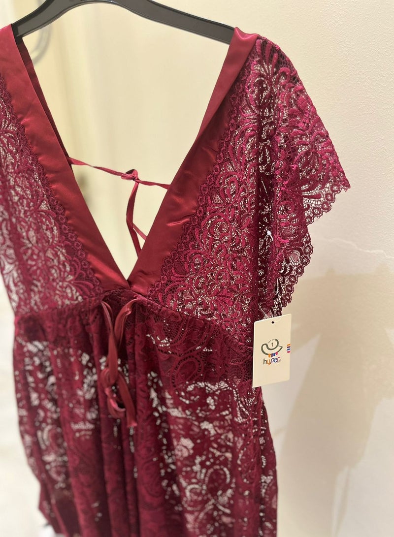 Hyper One Charming Women's Nightgown Maroon - Image 2