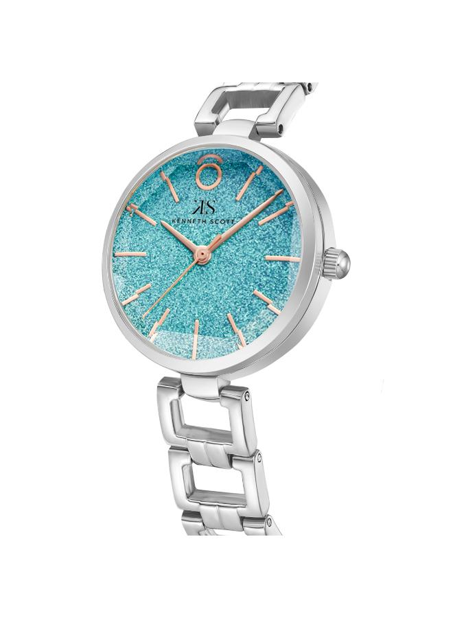 KENNETH SCOTT Women's Analog Display Watch With Silver Alloy Strap - K23514-SBSL - Image 3