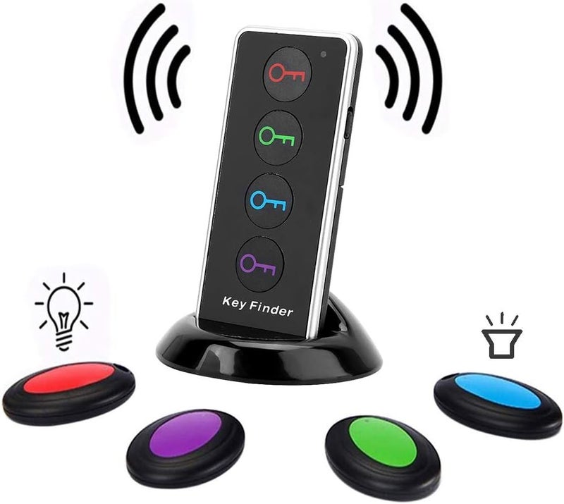 klarako Key Finder, Wireless Strong Penetration Key Finder, Wallet One-Click Search, Led Light Locator, 1 Rf Transmitter and 4 Receivers - Image 2