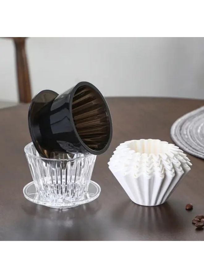 مُرشح قهوة شفاف قابل لإعادة الاستخدام لأكواب 1-2، بلاستيك خالٍ من مادة BPA مع 50 مرشحًا ورقيًا - Image 4