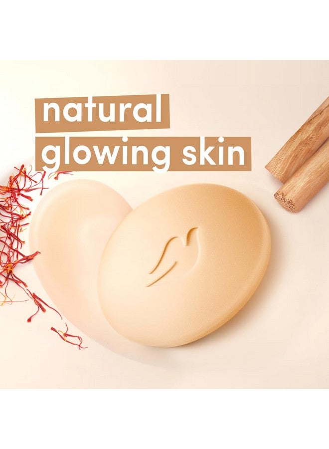 Dove Sandalwood Beauty Bar For Naturally Glowing Skin With 100% Natural Origin Sandalwood And Real Saffron Extracts 125G (Pack Of 3) - Image 2