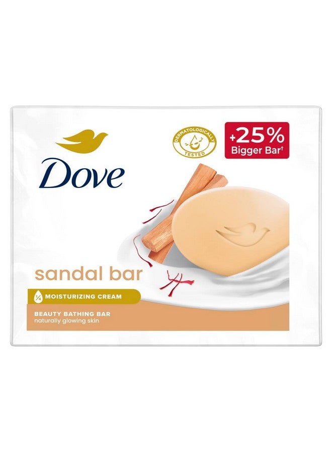 Dove Sandalwood Beauty Bar For Naturally Glowing Skin With 100% Natural Origin Sandalwood And Real Saffron Extracts 125G (Pack Of 3) - Image 1