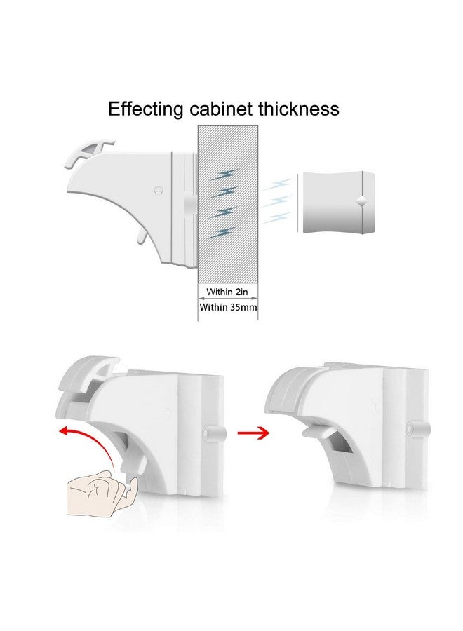 في ماسي أقفال خزانة مغناطيسية آمنة - مجموعة من 4 قطع لاصقة لحماية الخزائن والأدراج من Vmaisi للأطفال - Image 3