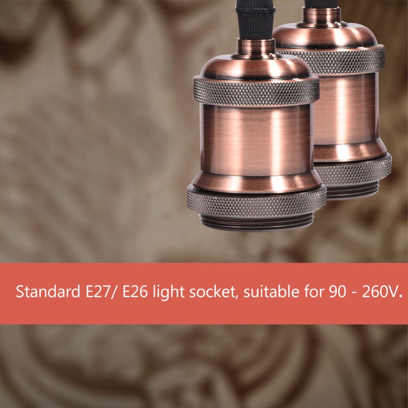 Vintage Bulb Socket: Red Bronze, High Quality, Easy To Operate - Universal E27/E26 Lamp Base For Home Interior Lighting Fixtures - Image 2
