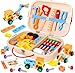 MindPal 45 Pcs Kids Tool Set Toddler Tool Set with Tool Box STEM Construction Preschool Educational Toys for Age 3 4 5 6 7 Boys Girls Wooden Tool Kits Toys Christmas Birthday Present for Kids - Image 2