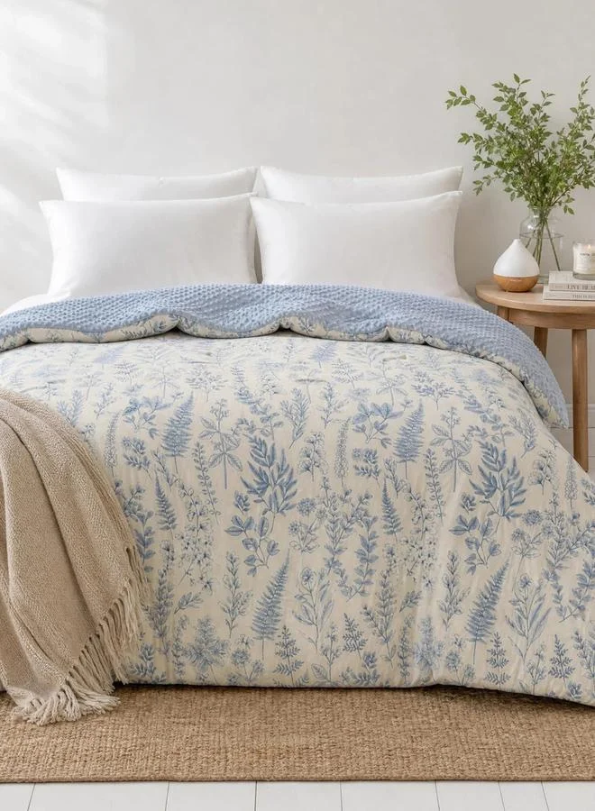 Styli 1-Peice Floral Print Comforter - Blue, 150x200 cm