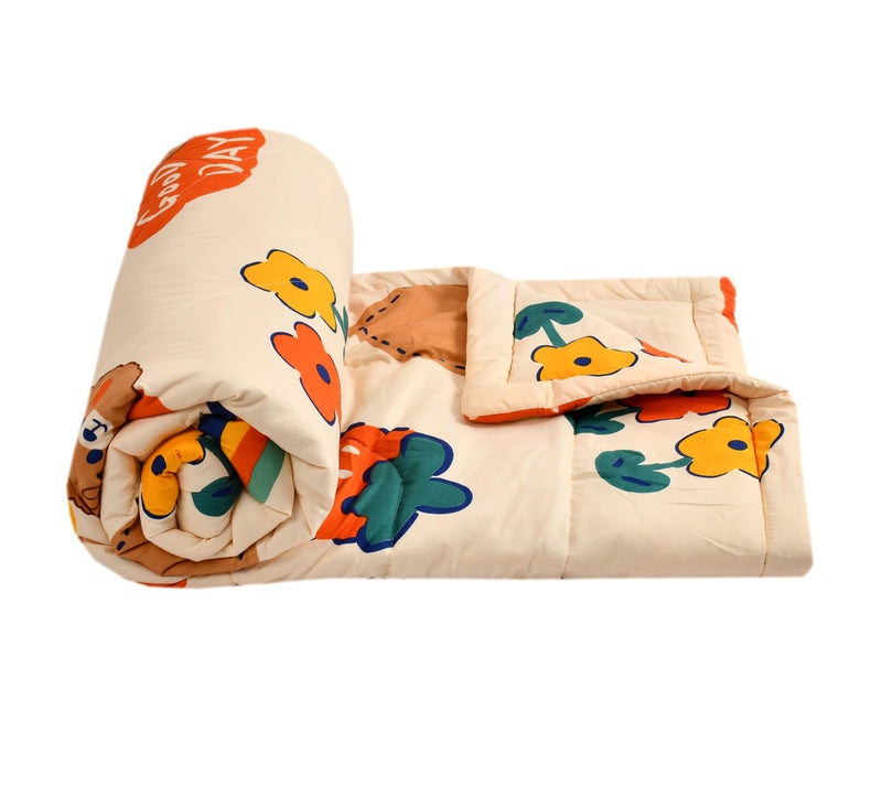 FRESH FROM LOOM Summer Collection Microfiber Cartoon Printed Single Bed Blanket for Kids | Soft Comforters for Children | Dohar for Kid Boys & Girls | Summer Blanket (60x90 in | Cream) | TC - 144 - Image 2