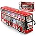 Cdymkf 1128cm Double Decker Bus Toy with Lights Sounds Scale116 Friction Powered Bus Toy for Kids with Indoor Ceiling Lights and 4 Different Sounds Gift for Kids Ages 3 Red - Image 3