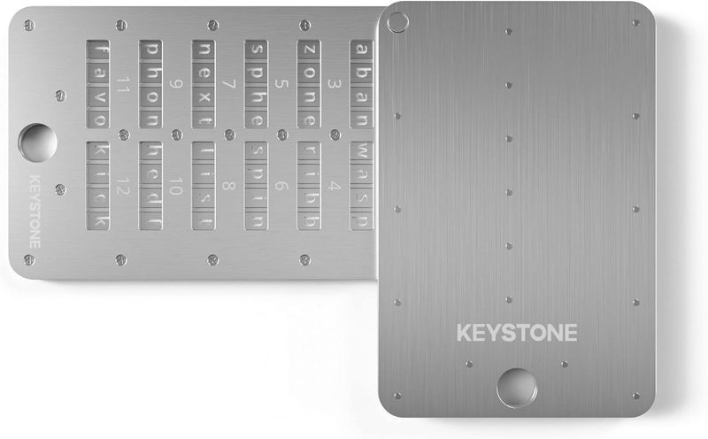 KeyStone Crypto Seed Storage, Crypto Steel Capsule Metal Wallet, Cold Storage Backup, 24 Words Bitcoin Key Phrase Storage, Steel Plate, Compatible with Ledger, Trezor, KeepKey ( Tablet Plus) - Image 1