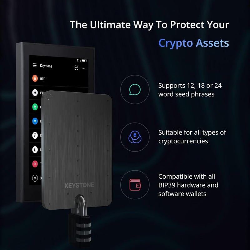 KeyStone Crypto Seed Storage, Crypto Steel Capsule Metal Wallet, Cold Storage Backup, 24 Words Bitcoin Key Phrase Storage, Steel Plate, Compatible with Ledger, Trezor, KeepKey ( Tablet Plus) - Image 4