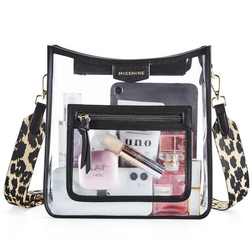 Missnine Clear Crossbody Bags for Women Stadium Approved Clear Purse for Concert Transparent Plastic Bag with Guitar Strap - Image 1