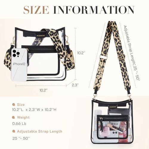 Missnine Clear Crossbody Bags for Women Stadium Approved Clear Purse for Concert Transparent Plastic Bag with Guitar Strap - Image 5