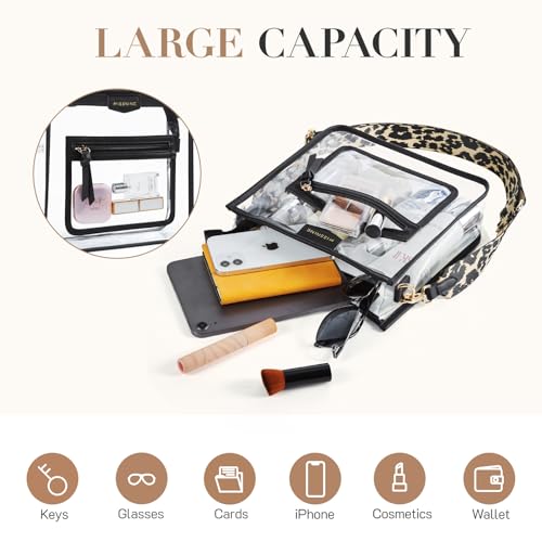Missnine Clear Crossbody Bags for Women Stadium Approved Clear Purse for Concert Transparent Plastic Bag with Guitar Strap - Image 3
