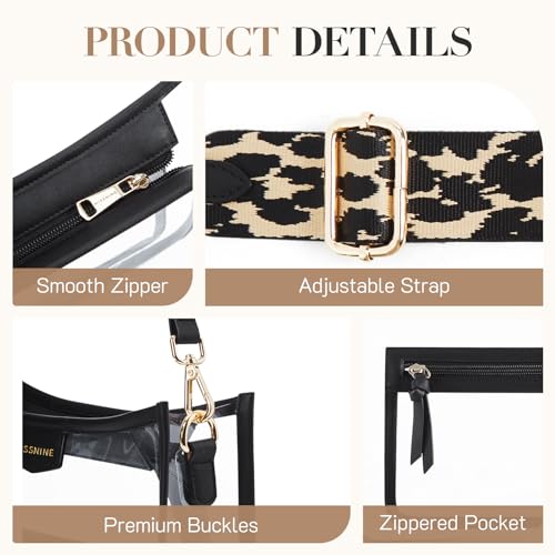 Missnine Clear Crossbody Bags for Women Stadium Approved Clear Purse for Concert Transparent Plastic Bag with Guitar Strap - Image 4