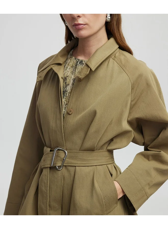 إبيكيول Wide Collar Trench Coat