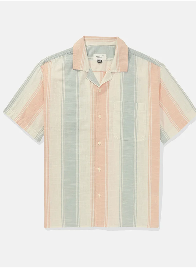 American Eagle Relax Fit Tropical Printed  Shirt