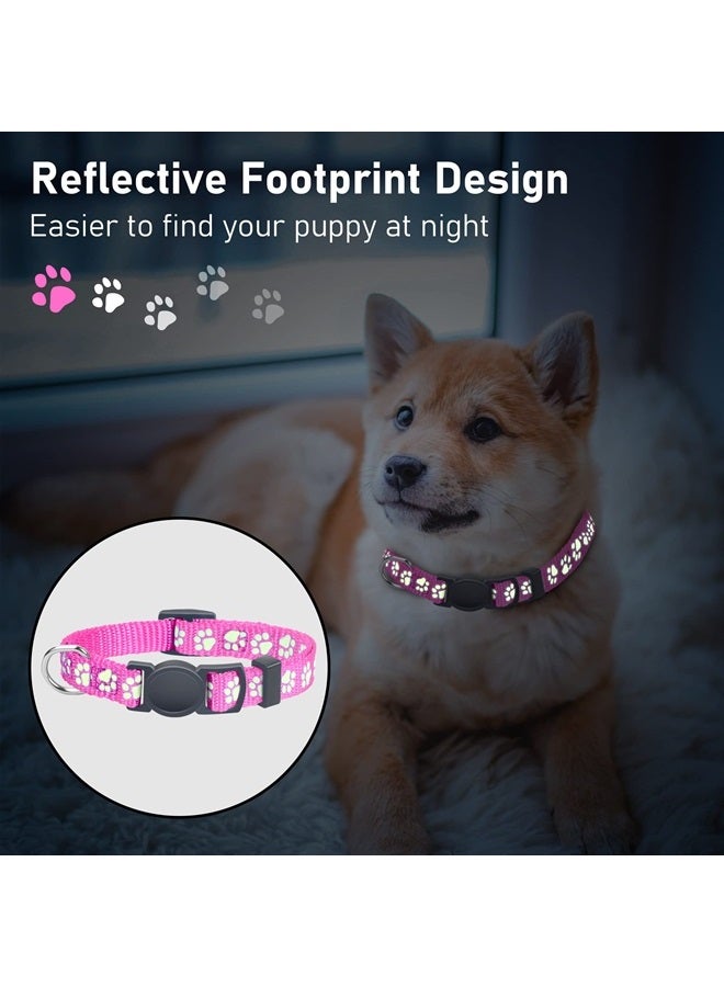 GAMUDA 12Pcs Reflective Puppy Collars, Soft Nylon Whelping Collars, Identification Collars Glow in The Dark, Adjustable Breakaway Litter Collars with 2 Record Keeping Charts (Reflective, S) - Image 2