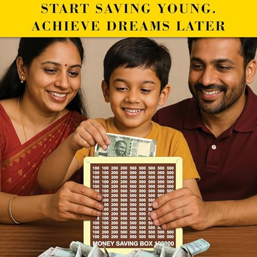 BELOXY Money Saving Box for Kids and Adults | Wooden Money Bank with Lock | Big Size Piggy Bank 2 Lakh Target | 1 Lakh Saving Box with Numbers | Undiyal Hundi Pig (1 Lac Money Box Golden) - Image 3