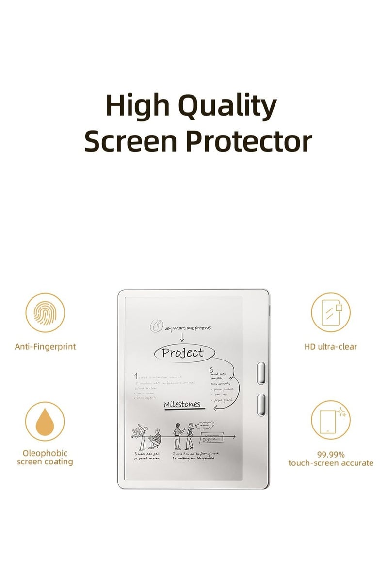 عام حامي شاشة 【علبة تحتوي على قطعتين】 متوافق مع قارئ Onyx BOOX Leaf5 7 بوصة 2025 - غشاء PET فائق الرقة والنعومة، عالي الوضوح والجودة، مقاوم للكسر والخدوش، سهل التركيب خالي من الفقاعات مع حفاظ كامل على ح - Image 2