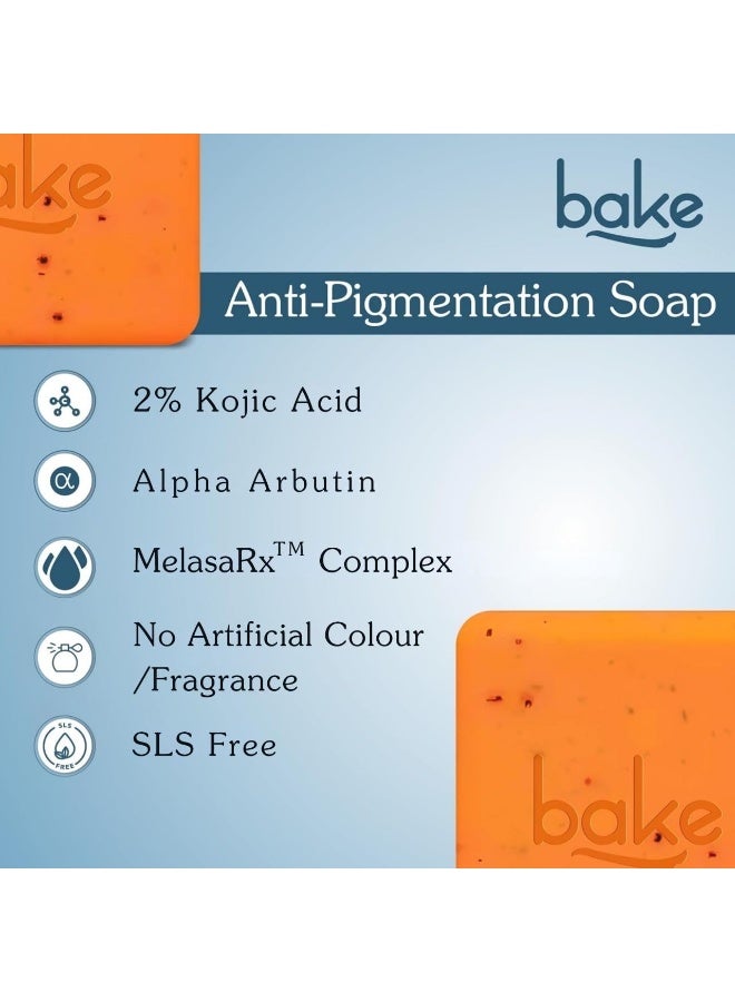 خبز صابون BAKE المقشر والعلاجي بحمض الكوجيك بتركيز 2% (200 جم، قطعتان) | لإزالة التصبغات والبقع الداكنة وآثار الاسمرار | يعمل على تفتيح منطقة تحت الإبطين والركب والأكواع | غني بـ "ألفا أربوتين"، و"النياسيناميد"، ومركب "MelasaRx" | مناسب للرجال والنساء - Image 2