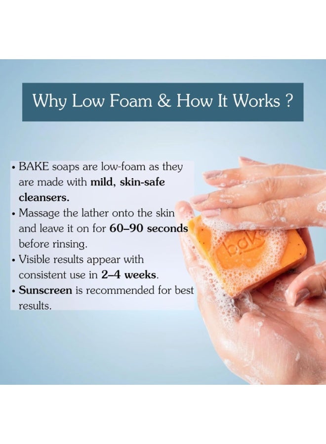 خبز صابون BAKE المقشر والعلاجي بحمض الكوجيك بتركيز 2% (200 جم، قطعتان) | لإزالة التصبغات والبقع الداكنة وآثار الاسمرار | يعمل على تفتيح منطقة تحت الإبطين والركب والأكواع | غني بـ "ألفا أربوتين"، و"النياسيناميد"، ومركب "MelasaRx" | مناسب للرجال والنساء - Image 3