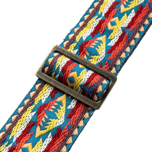 Levy's Leathers 2" Vintage Hootenanny Jacquard Weave Guitar Strap with Garment Leather Backing (M8HTV-22) - Image 2