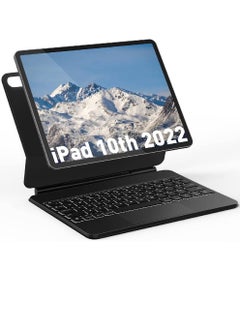 Magic-Style Keyboard for New iPad 10.9 inch 10th Generation, Floating Keyboard Folio Bluetooth with Trackpad and 7-Color Backlit for New iPad 10.9" 10th Gen 2022 US Layout