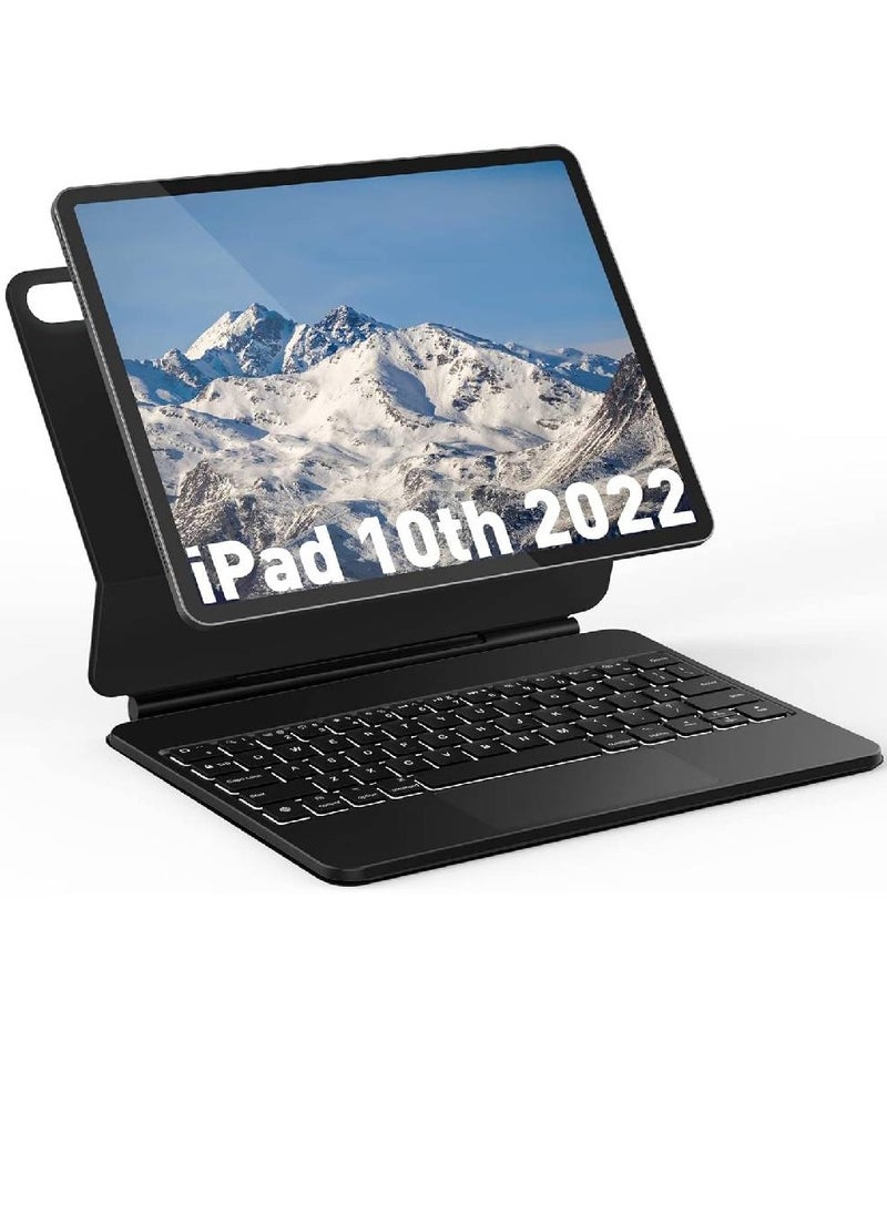 HYX - Magic-Style Keyboard for New iPad 10.9 inch 10th Generation, Floating Keyboard Folio Bluetooth with Trackpad and 7-Color Backlit for New iPad 10.9" 10th Gen 2022 US Layout - Image 1